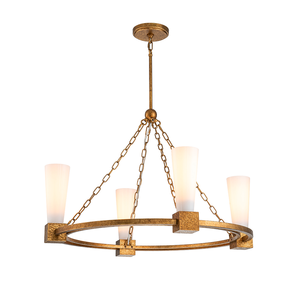 Люстра Elstead Lighting KRISTY KRISTY4-DG-OPAL, Люстры Современный | Сталь/Смола Стекло | Золото.