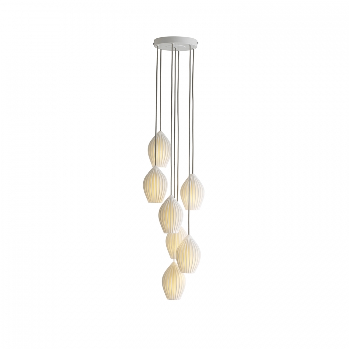 Подвесной светильник Fin Grouping of Seven Pendant, Подвесные светильники | Костяной фарфор | Белый Белый/Бежевый.