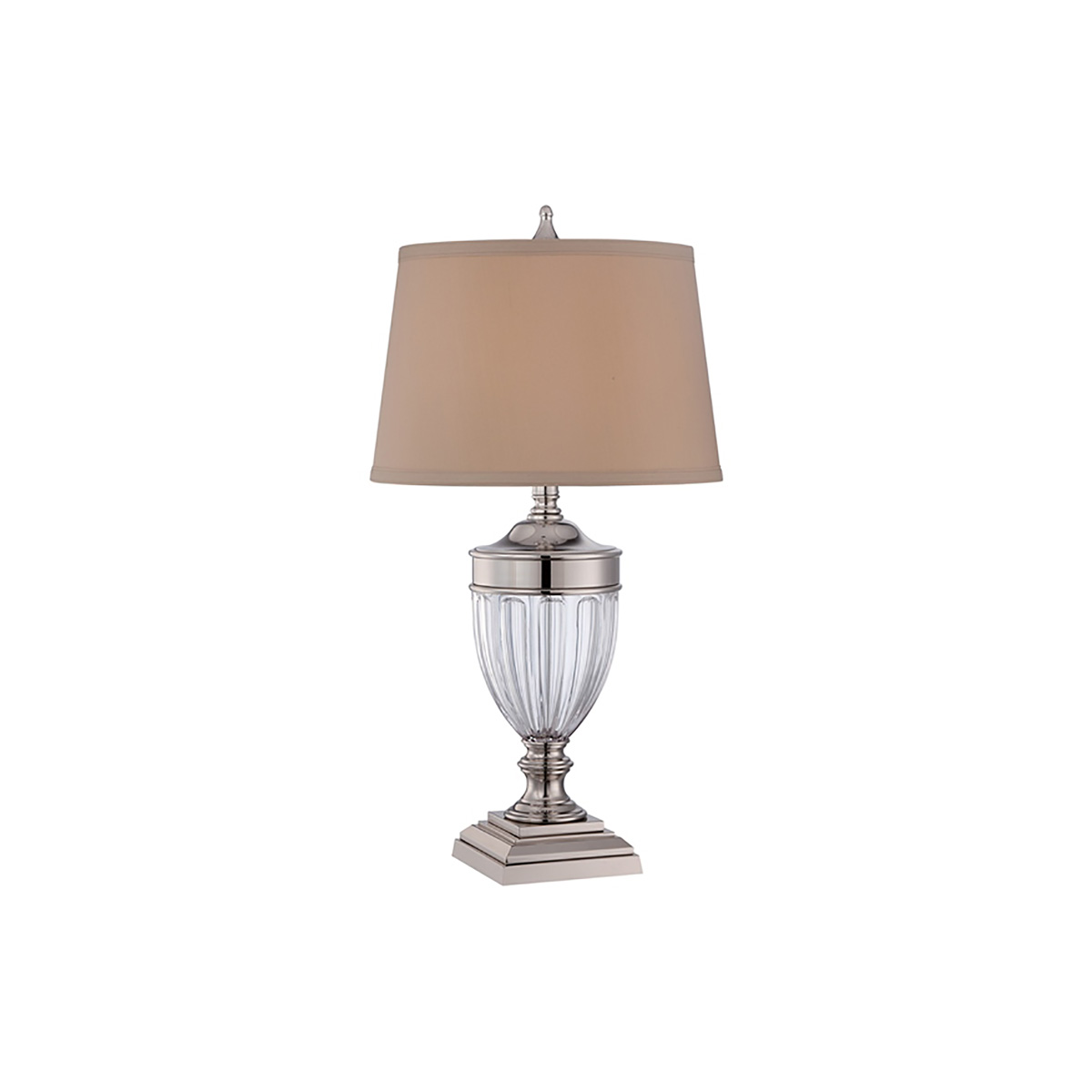 Настольная лампа QZ-DENNISON-PN, Настольные лампы Ар-деко/Классический | Никель полированный | Прихожая, спальня, гостиная, столовая.