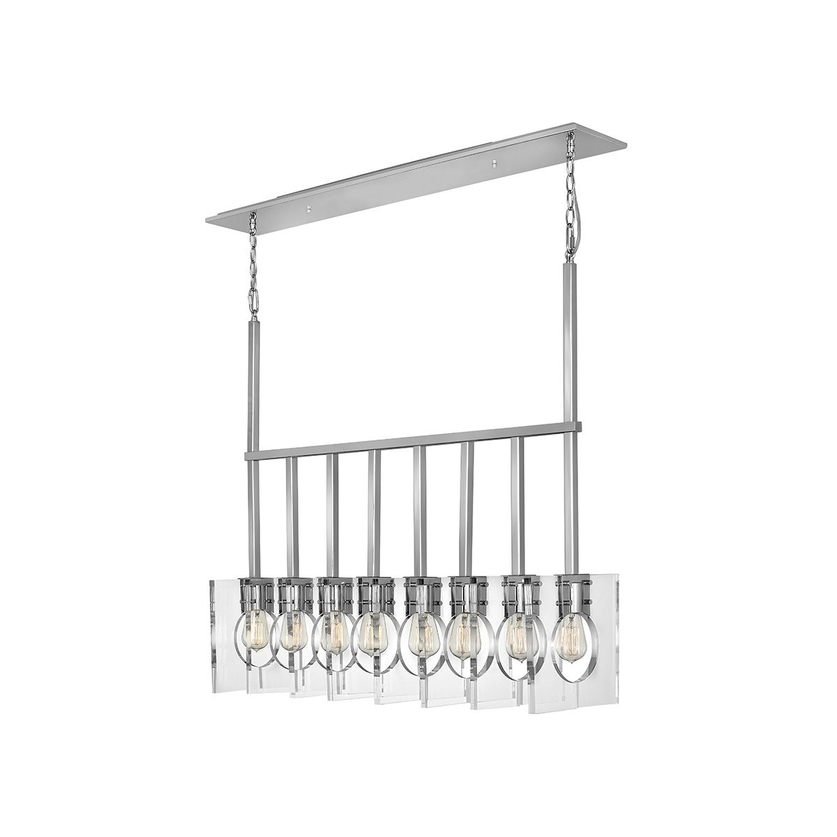 Подвесной светильник QN-LUDLOW8-PN, Подвесные светильники Лофт | Металл | Никель | Гостиная.