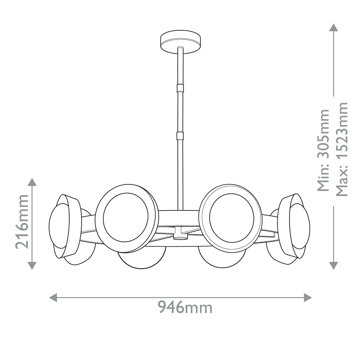 Люстра Alora ALONSO QN-ALONSO8-VBS-AR. Бренд: Alora Люстра Alora ALONSO QN-ALONSO8-VBS-AR. Бренд: Alora. Люстры
