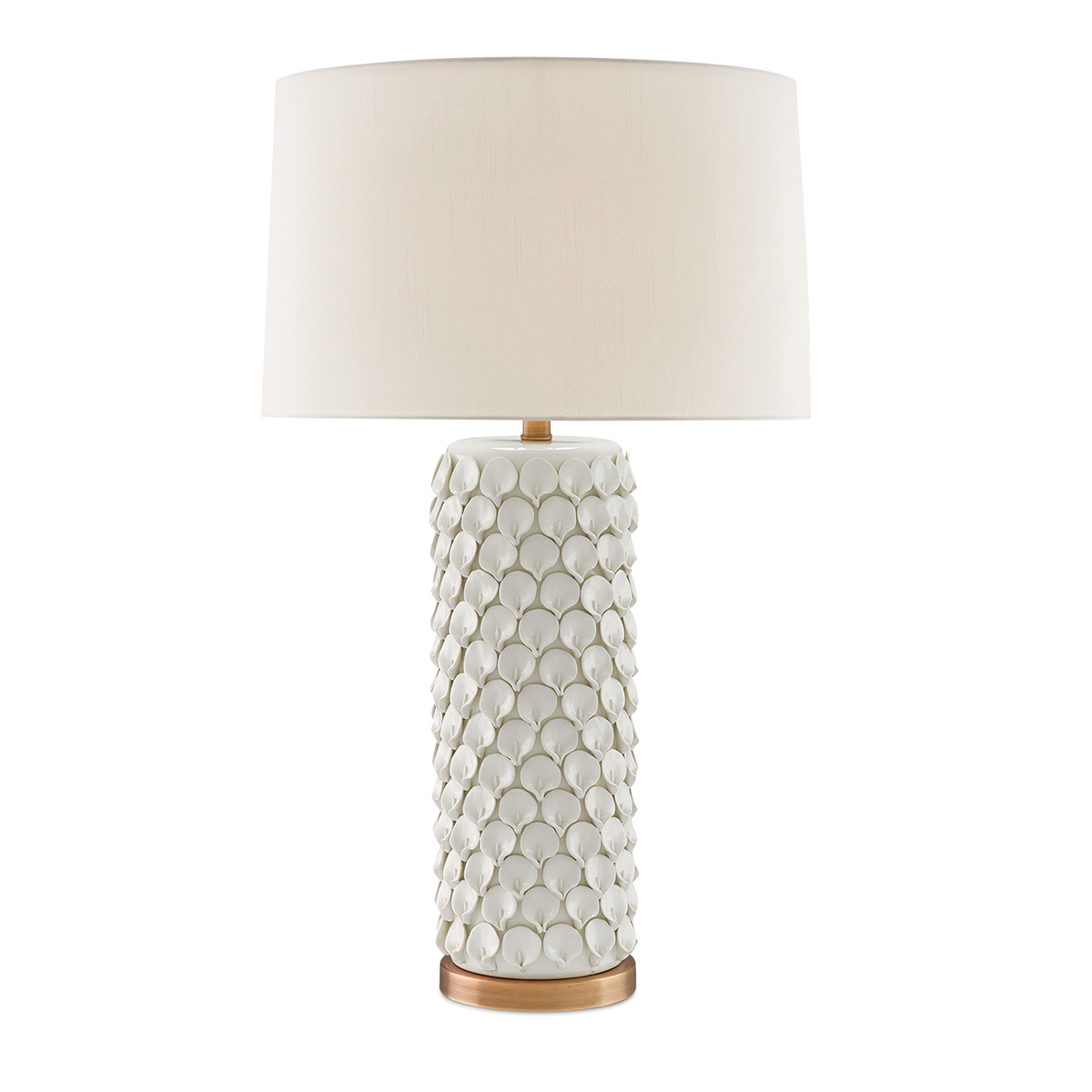 Настольная лампа Currey & Company CALLA LILY QNC-CALLA-LILY-TL-WH, Настольные лампы | Сталь/Керамика | Латунь Латунь.