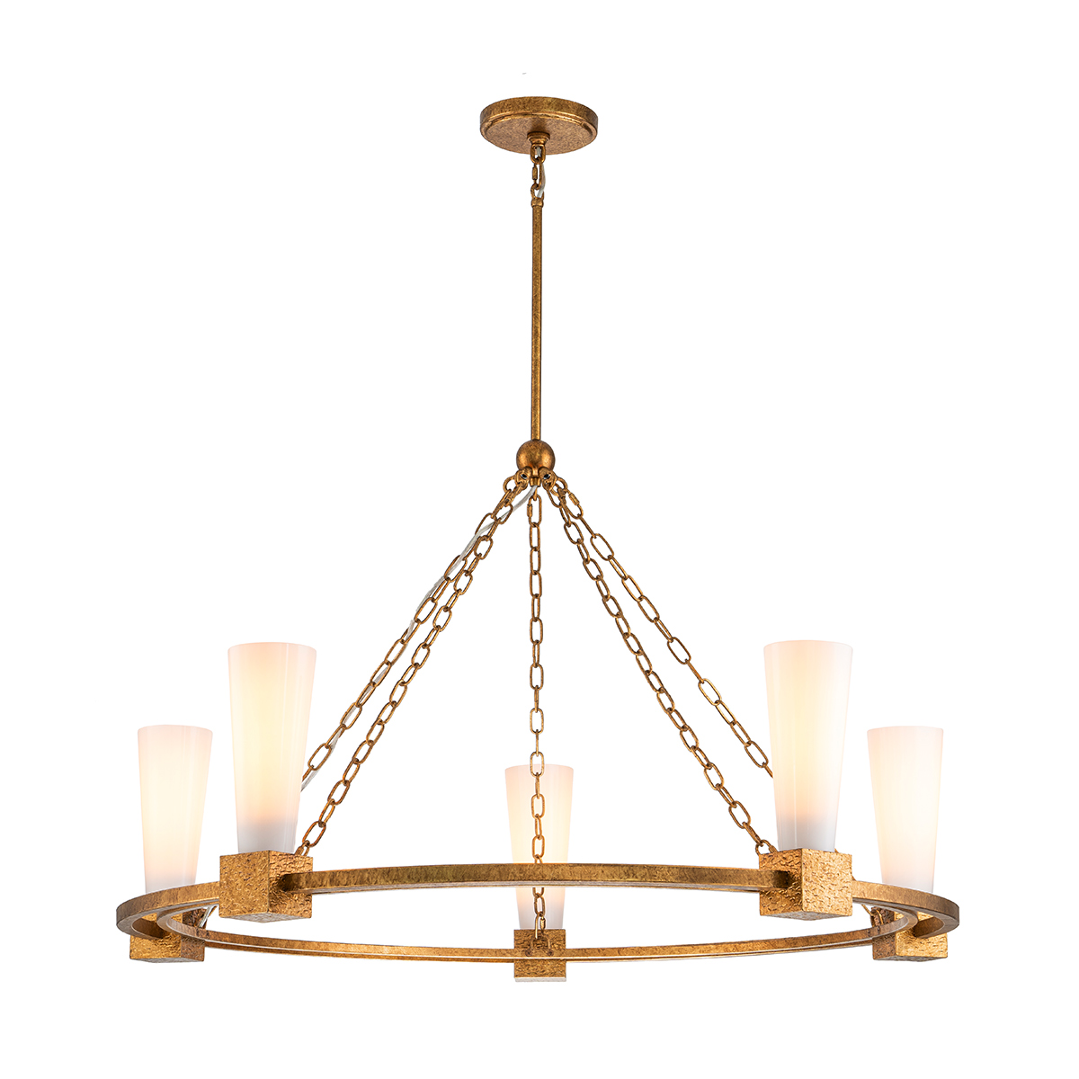 Люстра Elstead Lighting KRISTY KRISTY5-DG-OPAL, Люстры Современный | Сталь/Смола Стекло | Золото.