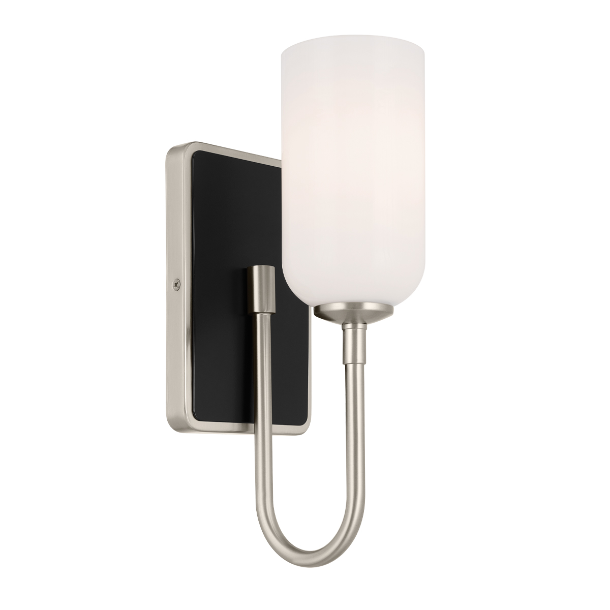 Бра для ванных комнат Kichler SOLIA KL-SOLIA-1W-BNB, Бра для ванных комнат Современный | Сталь Стекло | Никель/Черный Черный.