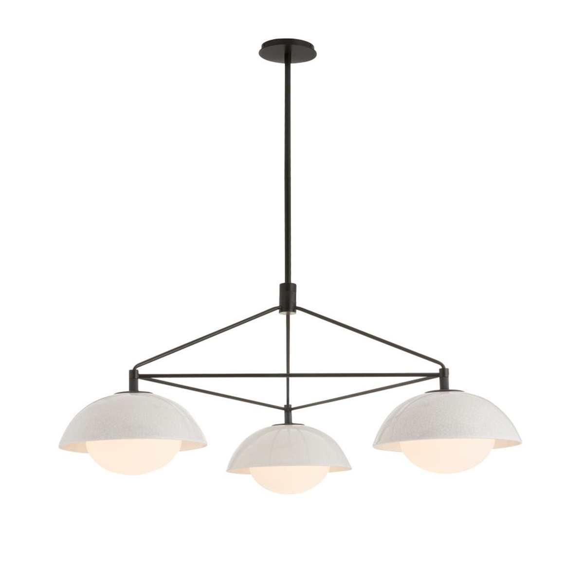 Люстра Arteriors GLAZE QNA-GLAZE-3-BIC, Люстры | Сталь/Керамика Стекло | Белый/Черный Черный/Белый.