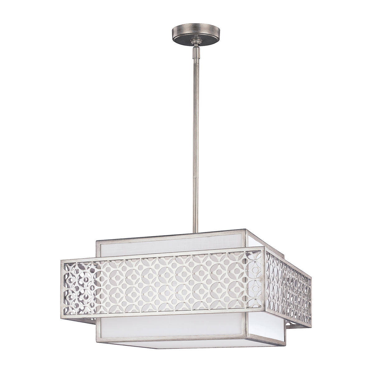 Подвесной светильник FE-KENNEY-3P, Подвесные светильники | Металл/Ткань | Серебро.