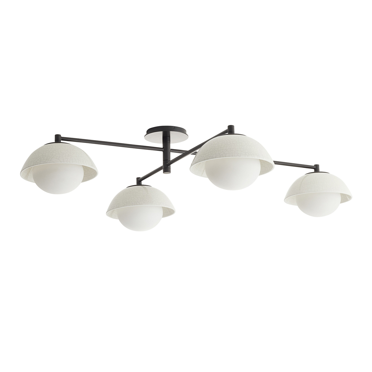 Потолочный светильник Arteriors GLAZE QNA-GLAZE-4SF-BIC, Потолочные светильники | Сталь/Керамика Стекло | Белый/Черный Черный/Белый.