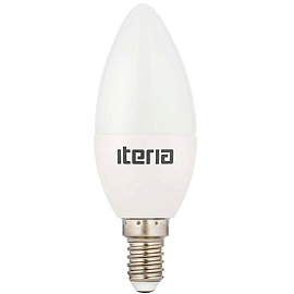 Лампа Iteria Свеча 6W 4100K E14 матовая, Лампы.