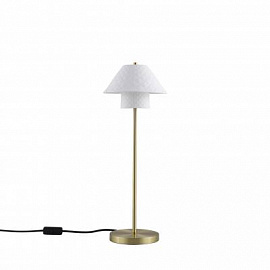 Настольная лампа Oxford Double Table Light, Satin Brass, Настольные лампы Классический/Английский | Золото /Латунь Белый/Бежевый.