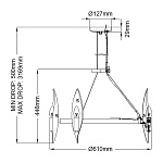 Люстра QN-WILLOW6-CBK. Бренд: Hinkley. Люстры