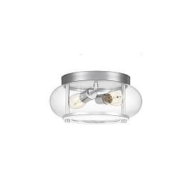 Потолочный светильник для ванных комнат QZ-TRILOGY-F-S-BATH, Потолочные светильники для ванных комнат Лофт/Индустриальный/Классический/Современный | Сталь Стекло | Хром/Никель Прозрачный.