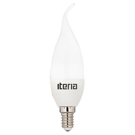 Лампа Iteria Свеча на ветру 6W 2700K E14 матовая, Лампы.