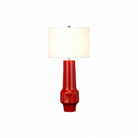 Настольная лампа MUSWELL-TL, Настольные лампы | Керамика Лён | Красный Белый.