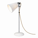 Настольная лампа Hector Medium Pleat Table Light, Natural, Настольные лампы | Костяной фарфор | Хром/Никель/Белый Белый/Бежевый.